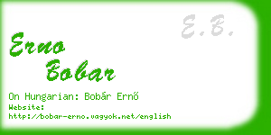 erno bobar business card
