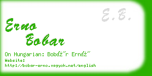 erno bobar business card